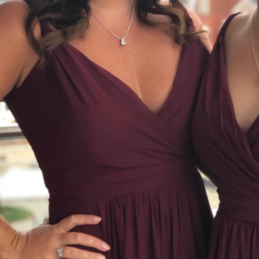 Wine colored bridesmaid dress